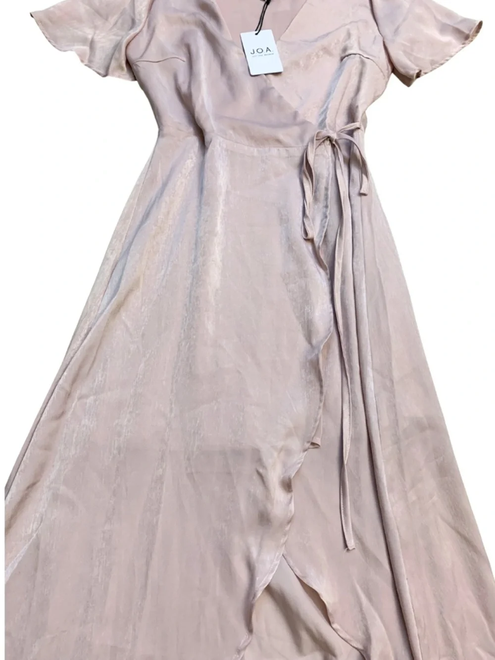 J.O.A. Blush Pink High-Low Wrap Dress XS Fairy Romantic Whimsical Prom Wedding